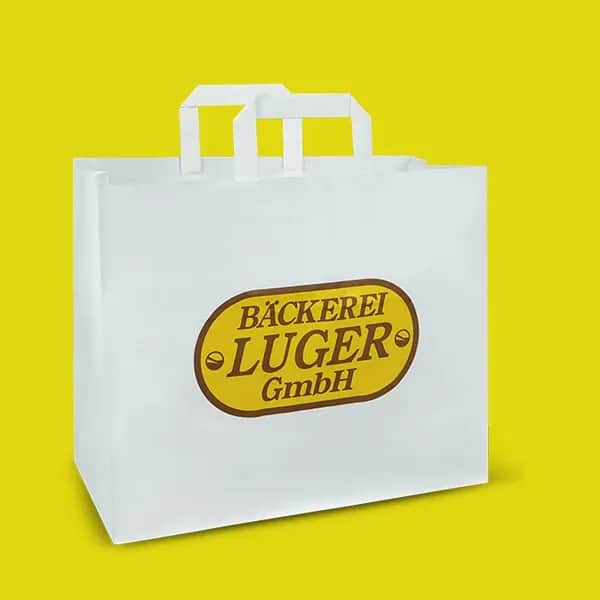 Nachhaltige bedruckte Papiertragetaschen